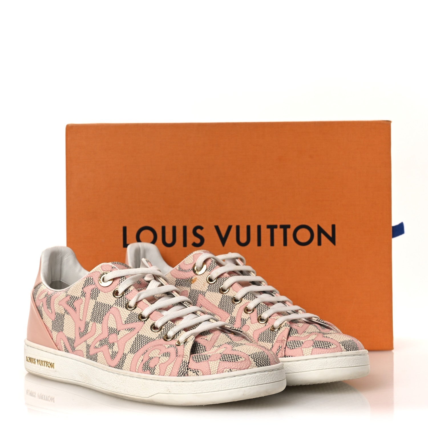 Louis Vuitton Damier Azur Tahitienne Bora Bora Sneakers 40 Rose Ballerine
