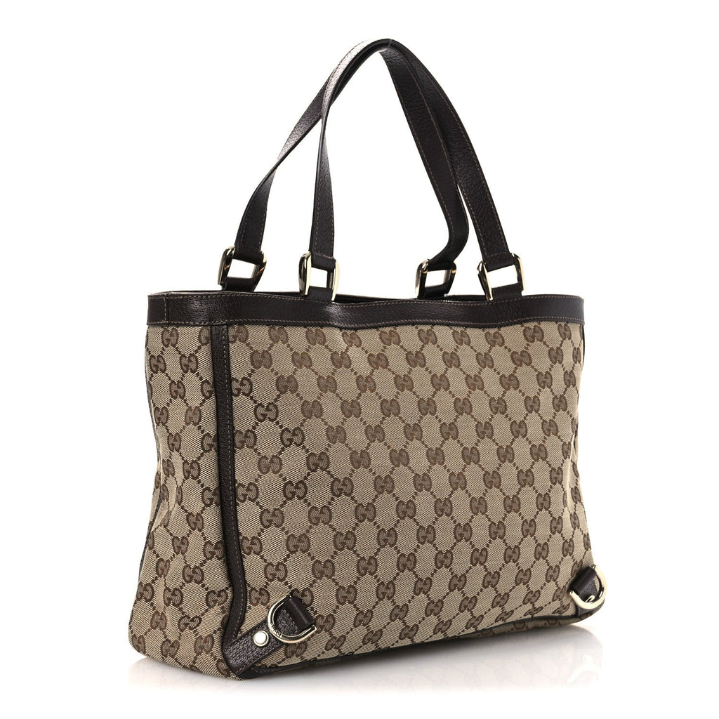 Gucci Monogram Medium Abbey Tote  Brown