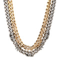 Crystal Chain CC Link Choker Gold Ruthenium