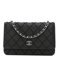 Chanel Calfskin Whipstitch Wallet On Chain WOC Black