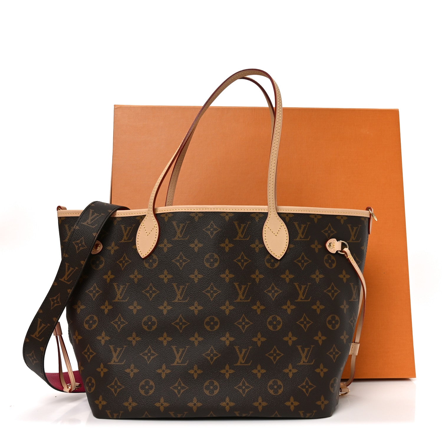 Louis Vuitton Monogram Inside Out Neverfull Bandouliere MM Rose Pondichery