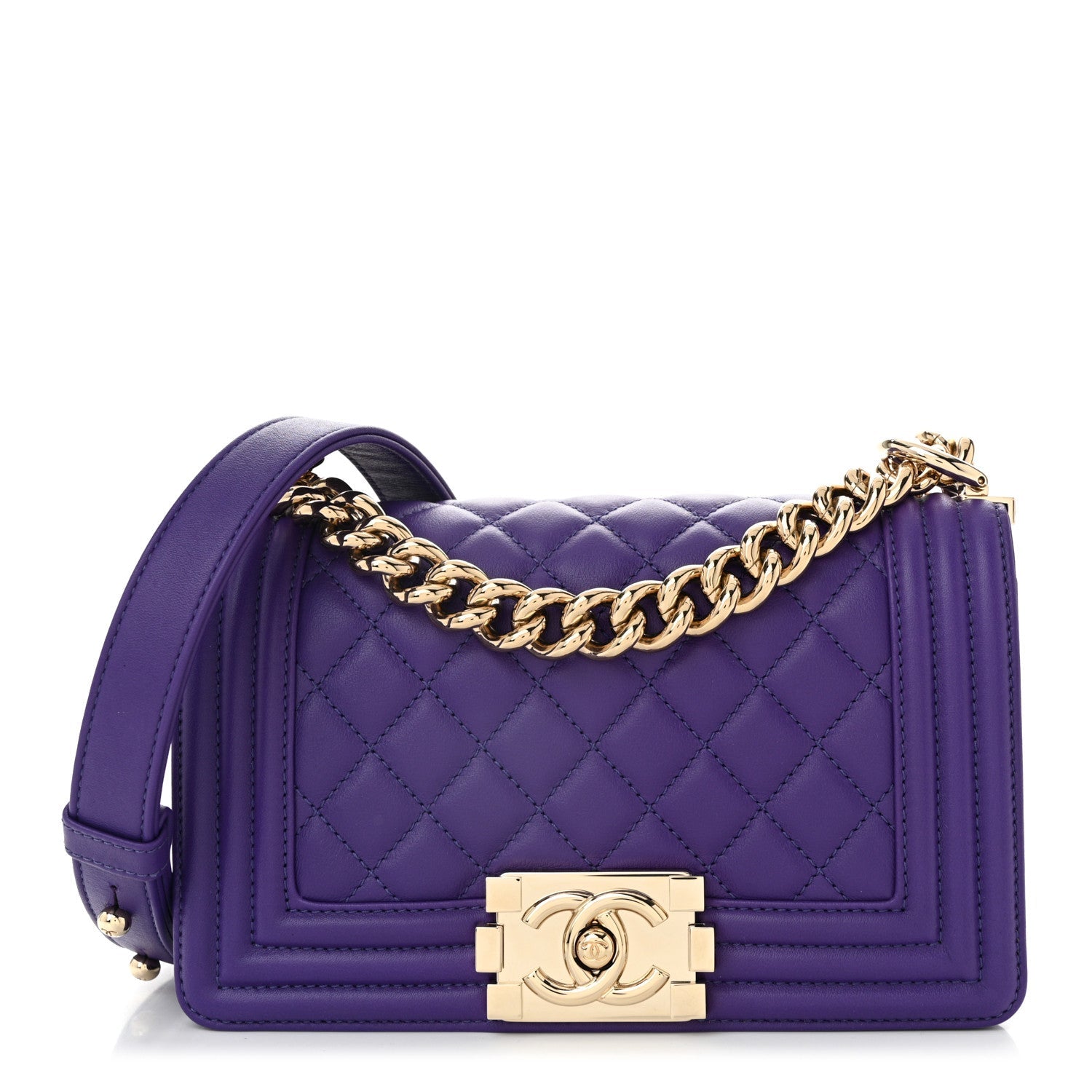 Chanel Calfskin Quilted Small Boy Flap Purple