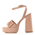 Louis Vuitton Patent Shake Platform Sandal 39.5 Nude Pink