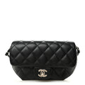 Chanel Calfskin Quilted CC Uniform Flap Belt Bag Black