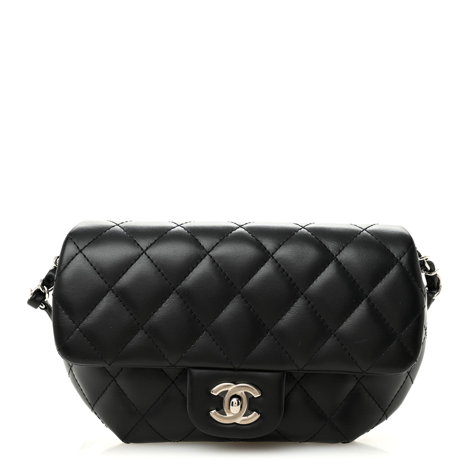 Chanel Calfskin Quilted CC Uniform Flap Belt Bag Black