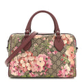 Gucci GG Supreme Monogram Blooms Small Boston Beige Multicolor Dry Rose