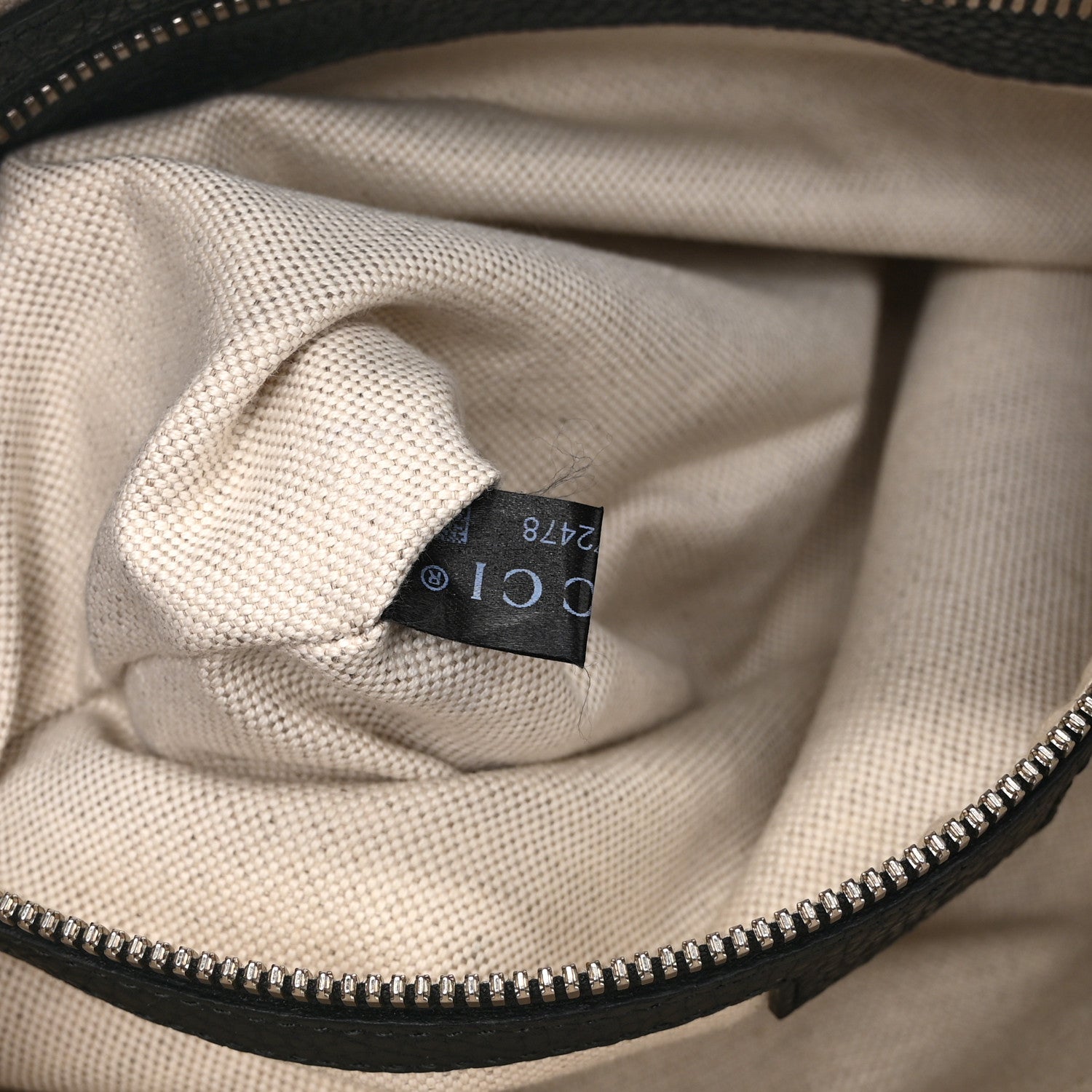 Gucci Piuma Calfskin Jumbo GG Embossed Medium Wristlet Messenger Bag Black