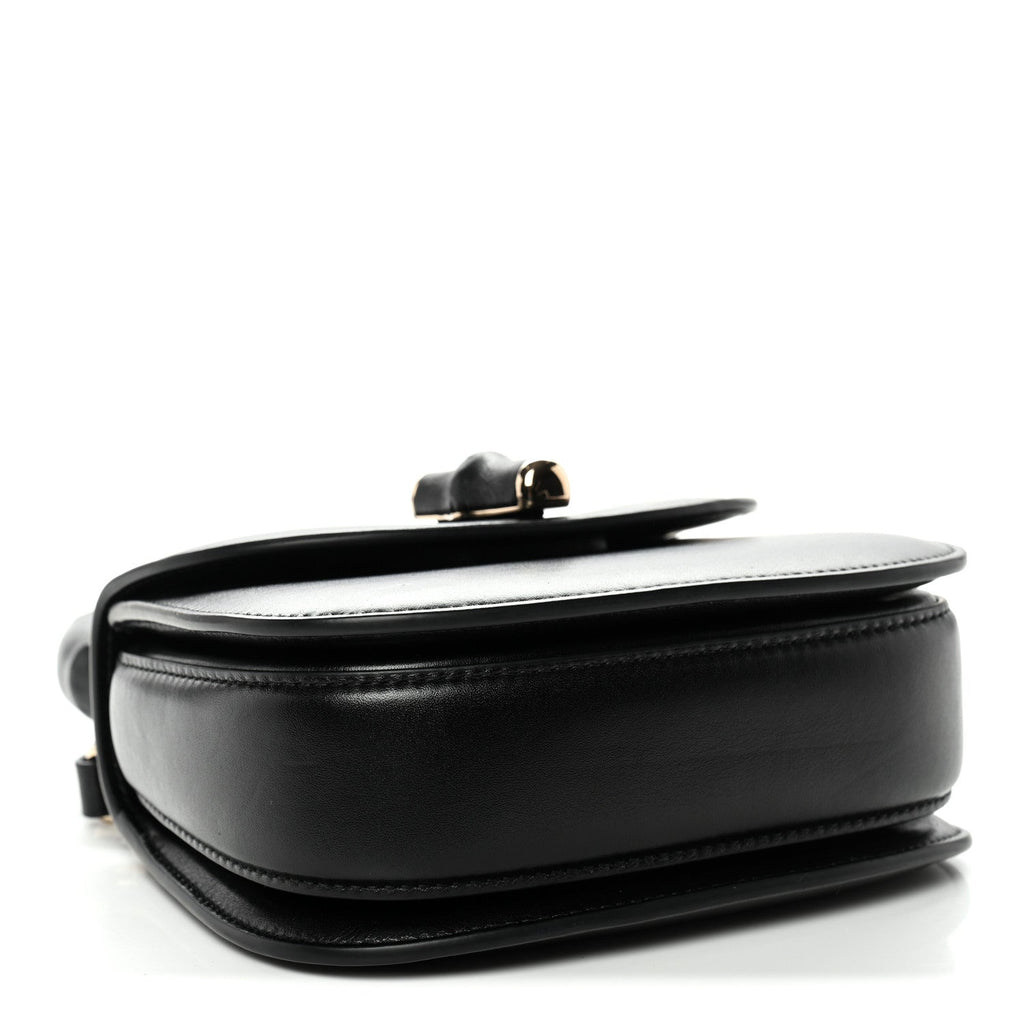 Gucci Boarded Dyana Lux Calfskin Web Monochrome Mini Bamboo 1947 Top Handle Bag Black