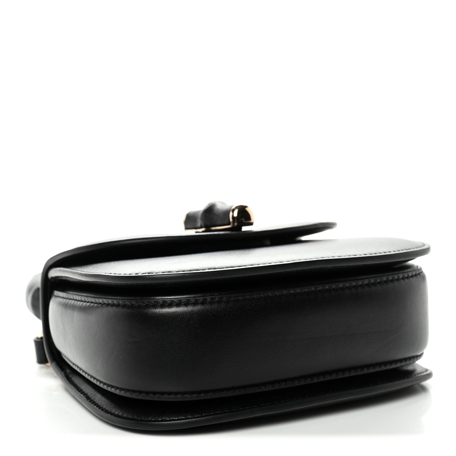 Gucci Boarded Dyana Lux Calfskin Web Monochrome Mini Bamboo 1947 Top Handle Bag Black