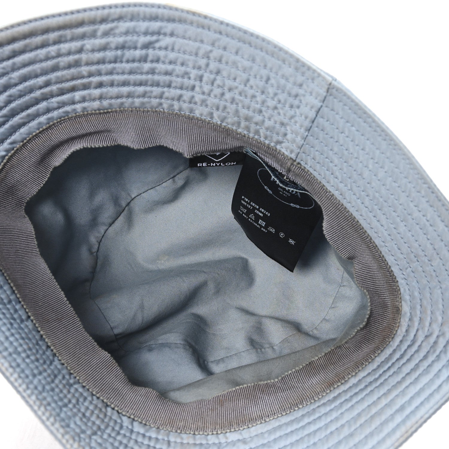Prada Re-Nylon Metal Triangle Logo Womens Bucket Hat Astrale
