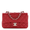 Chanel Caviar Quilted Mini Rectangular Flap Dark Red