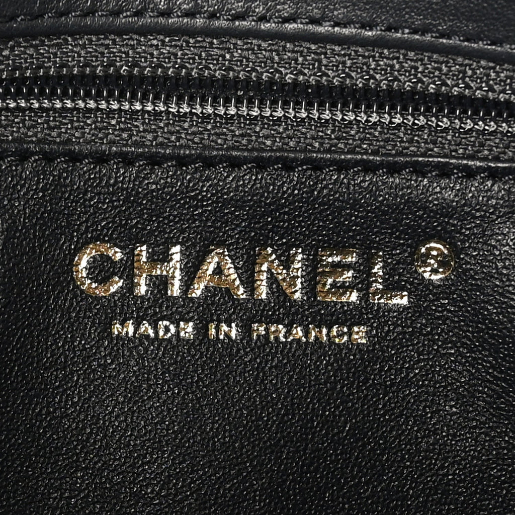 Chanel Lambskin Quilted Small CC Chic Flap Grey Dark Navy
