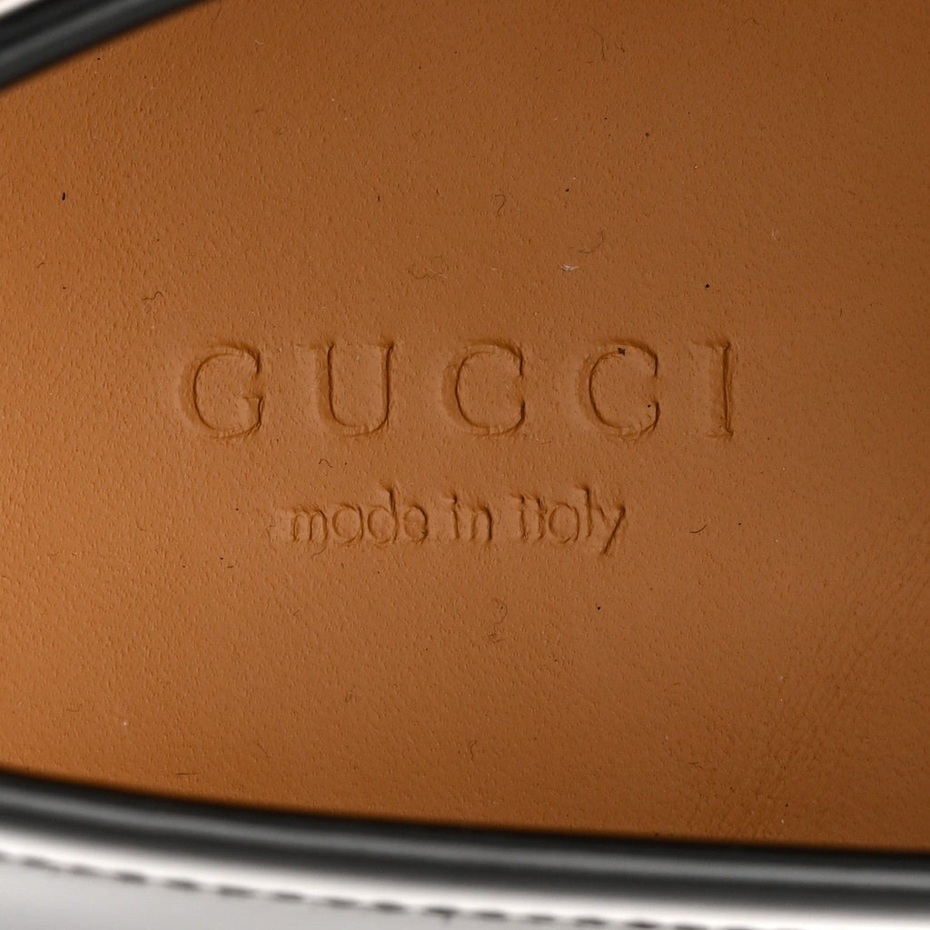 Gucci Cordovan Lux Womens Horsebit 45mm Platform Loafers 39.5 Black