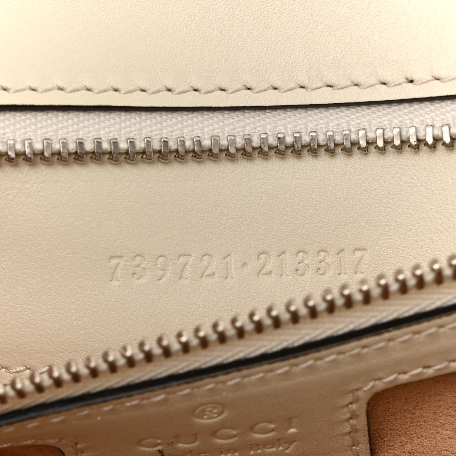 Gucci Senna Calfskin Petite GG Top Handle Shoulder Bag Mystic White