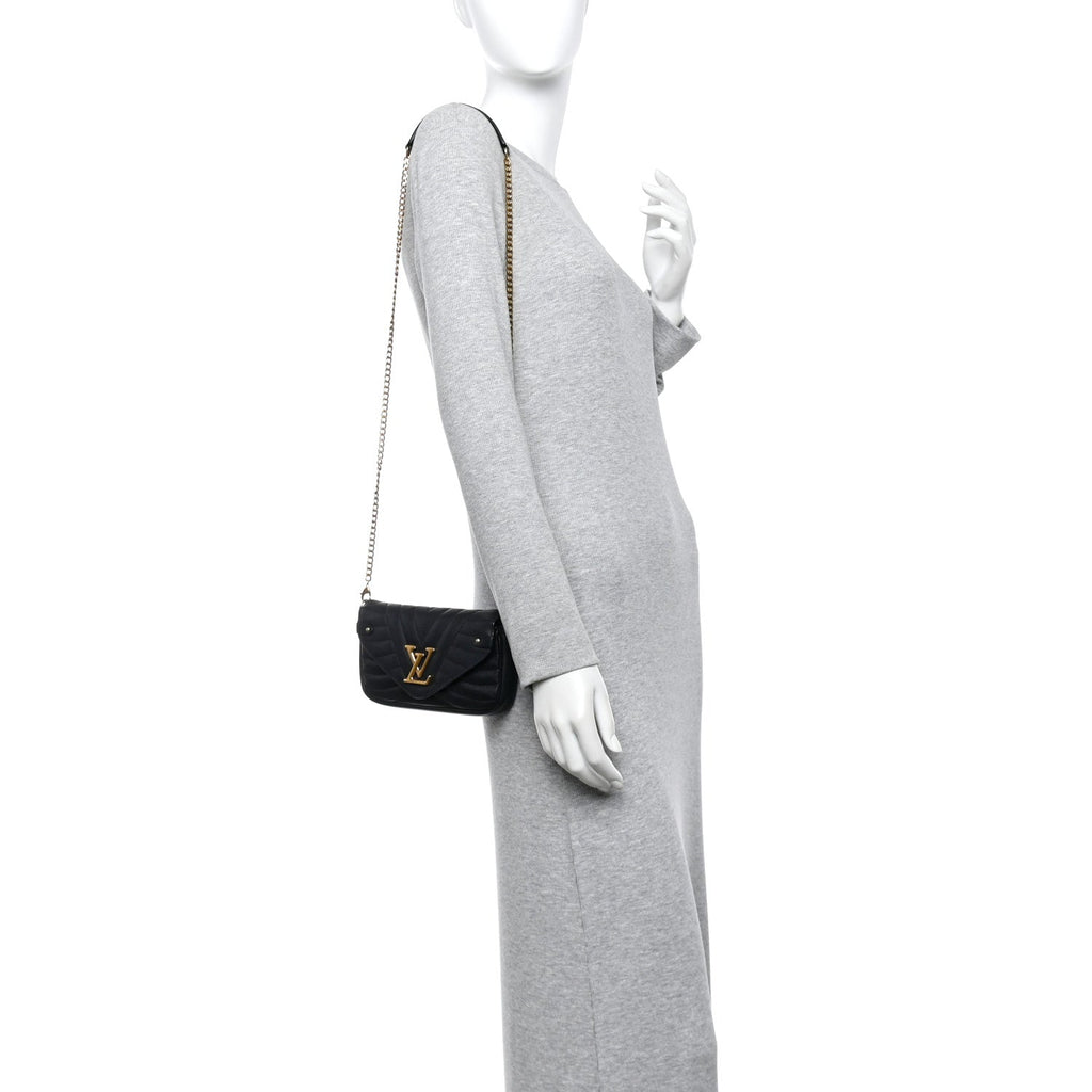 Louis Vuitton Calfskin New Wave Chain Pochette Black