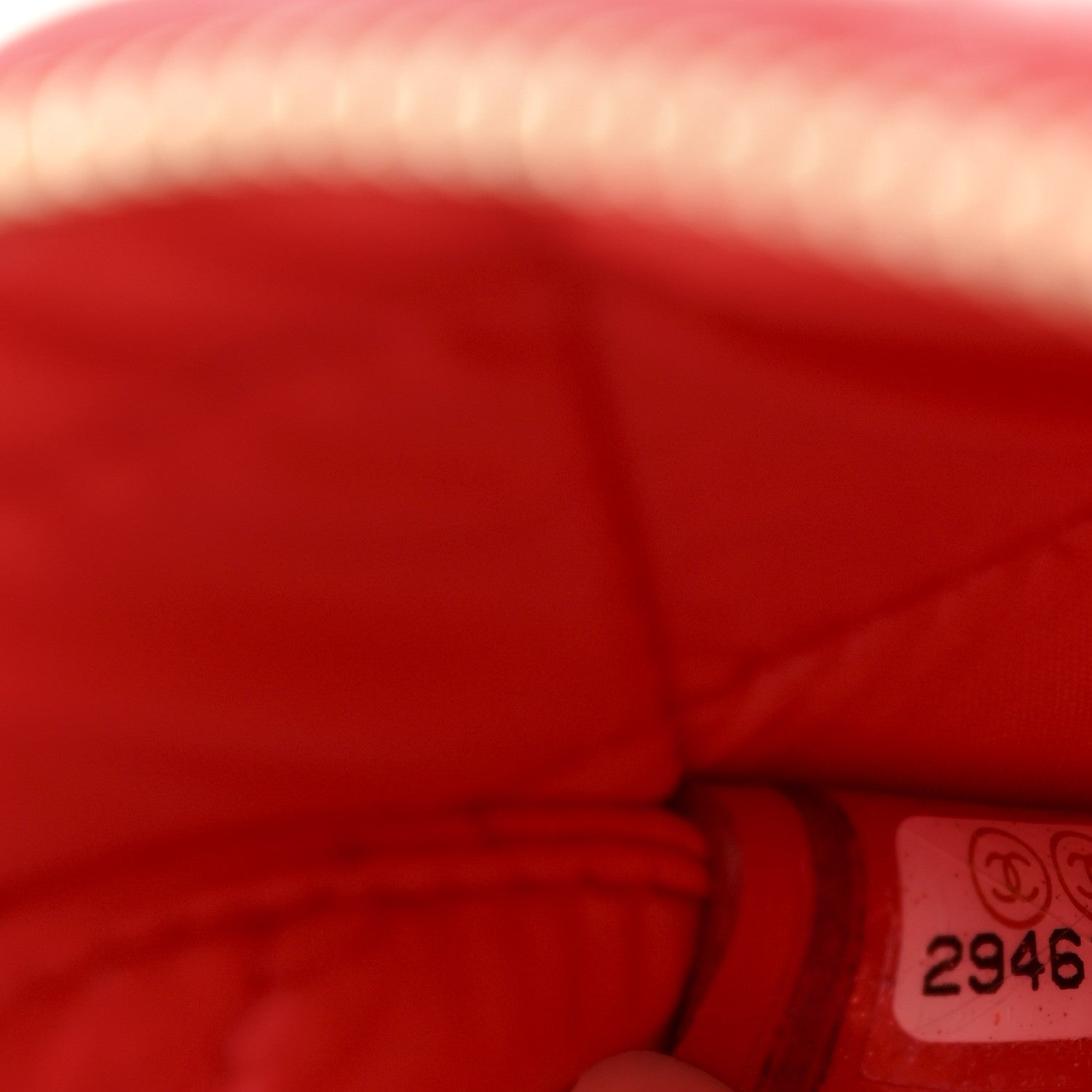 Patent Calfskin Quilted Large Vanity Pouch Red