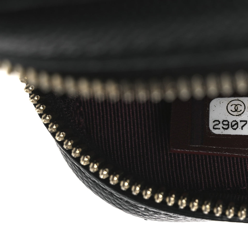 Chanel Caviar Quilted Phone Holder Wallet On Chain WOC Black
