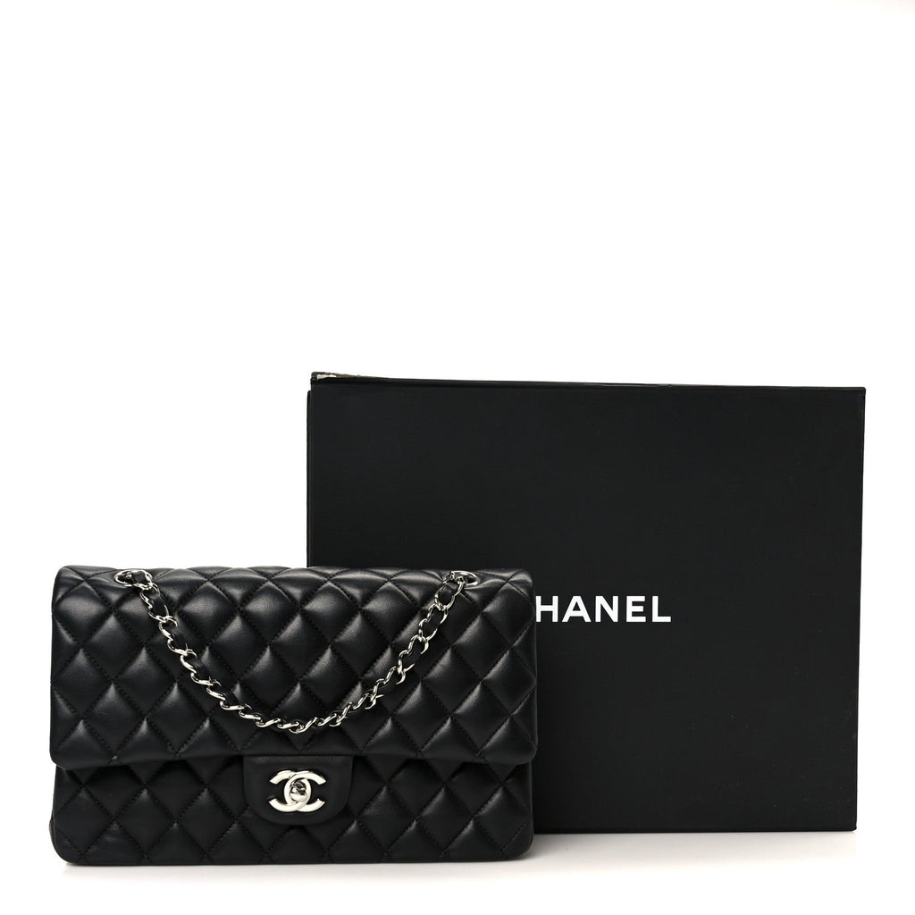 Chanel Lambskin Quilted Medium Double Flap Black