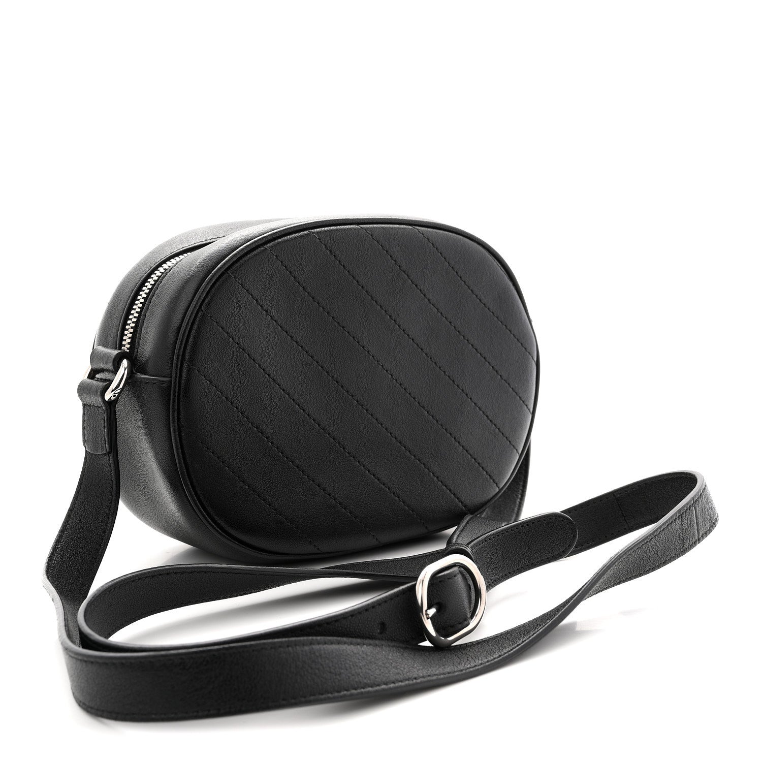Gucci Sakai Be Green Calfskin Diagonal Stitched Mini Blondie Shoulder Bag Black