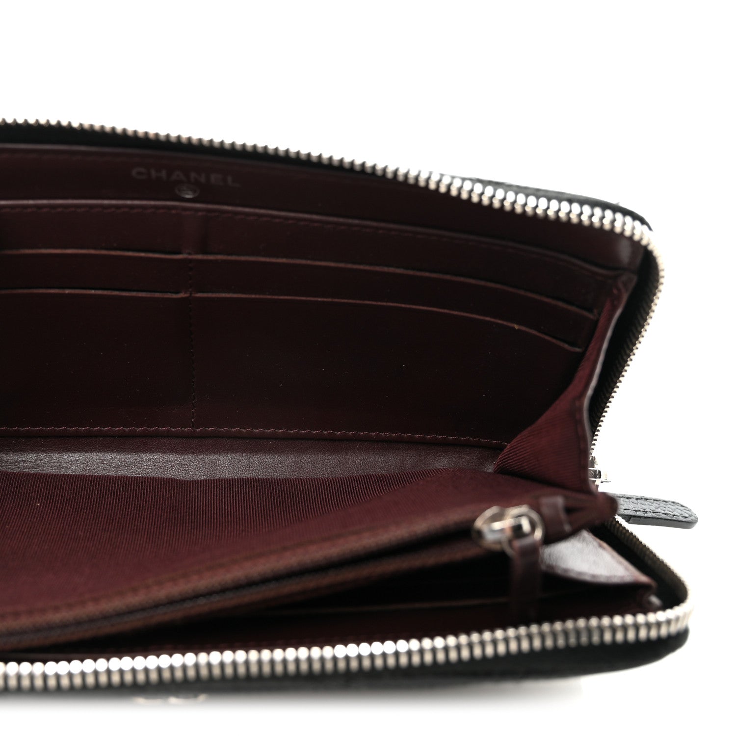 Caviar Quilted Large Gusset Zip Around Wallet Black