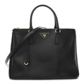 Prada Saffiano Lux Medium Galleria Double Zip Black Black