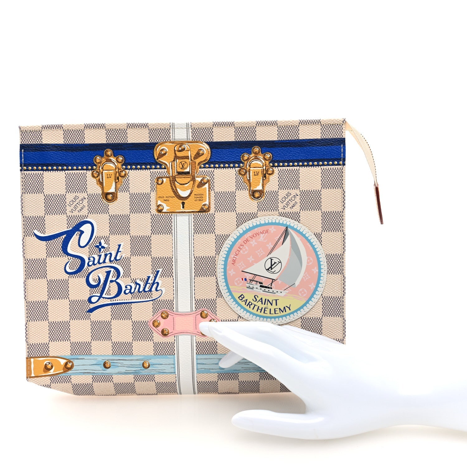 Louis Vuitton Damier Azur Summer Trunks Saint Barths Toiletry Pouch 26
