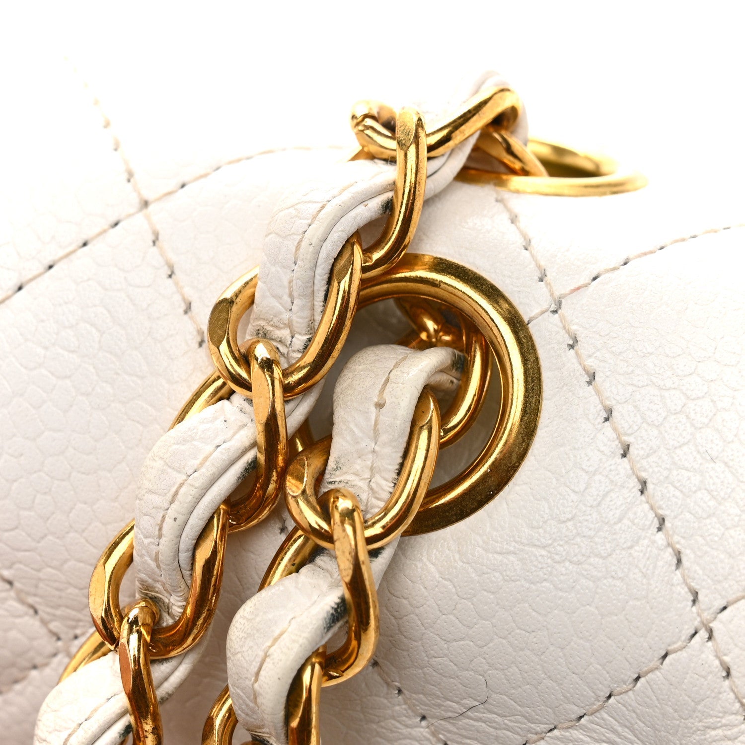 Chanel Caviar Quilted Medium Double Flap White