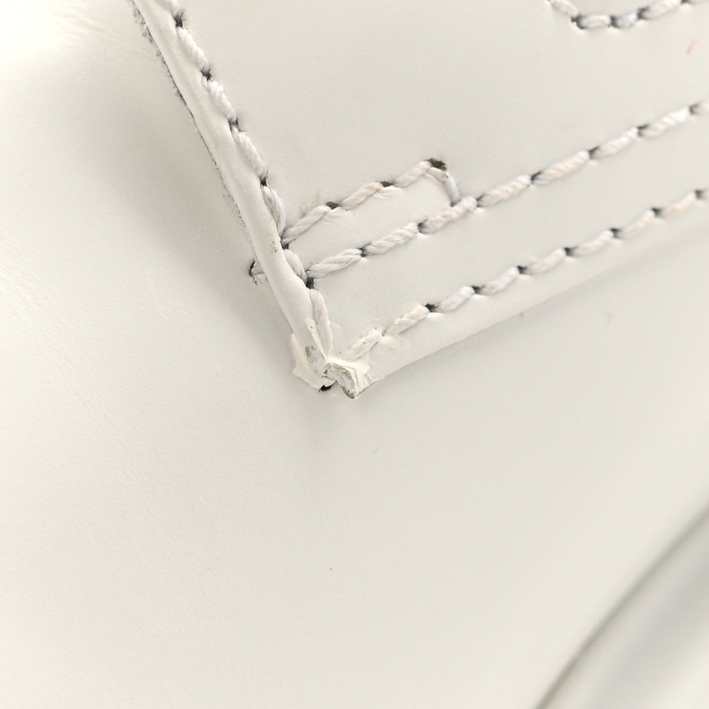 Prada Spazzolato Rois Re-Nylon Metal Triangle Logo Monolith Pouch Pocket 55mm Boots 40 White