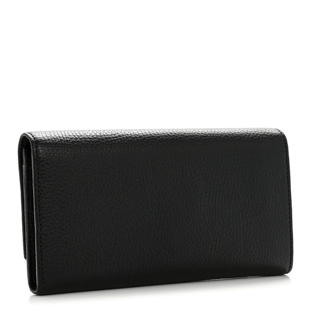 Gucci Pebbled Calfskin Large Soho Continental Wallet Black