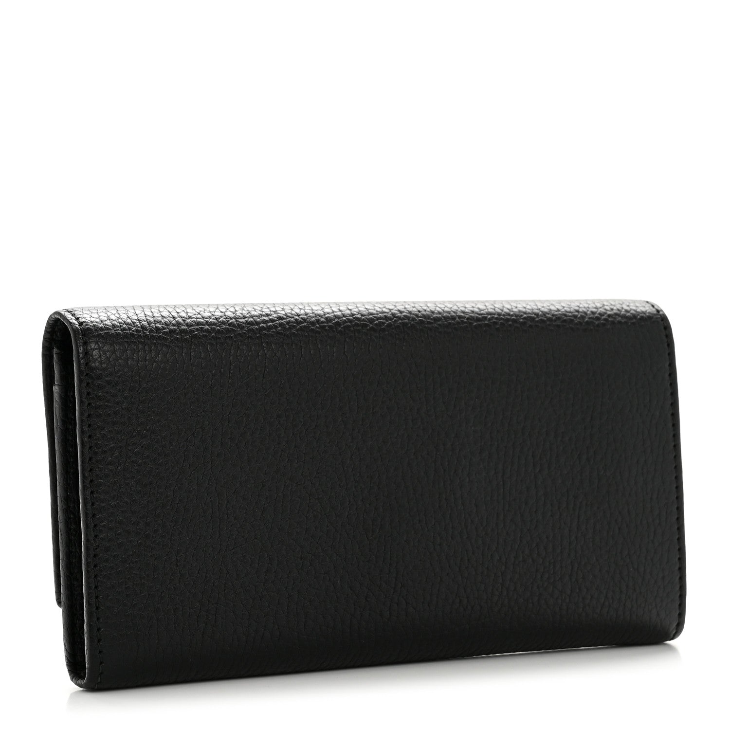 Gucci Pebbled Calfskin Large Soho Continental Wallet Black