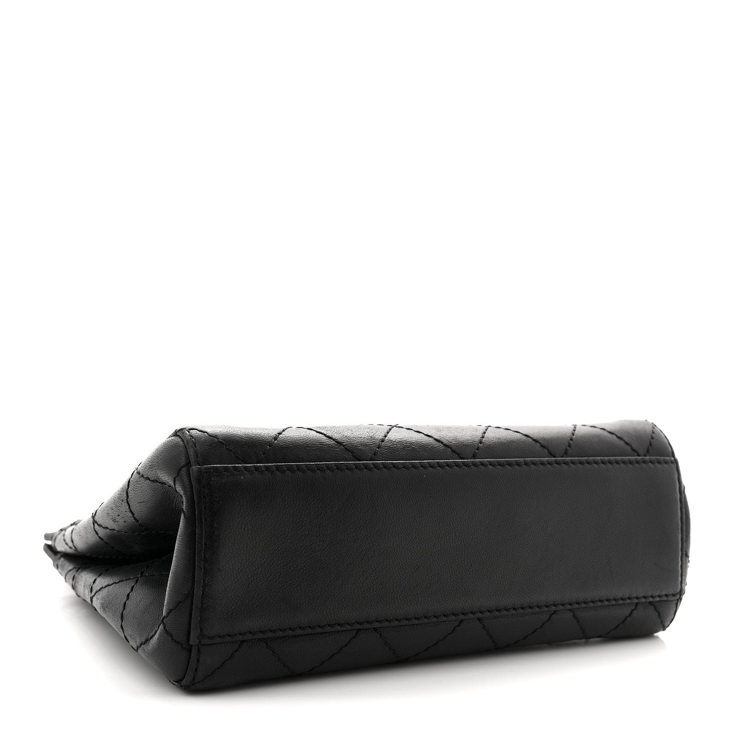 Chanel Lambskin Stitched Small Tote Black