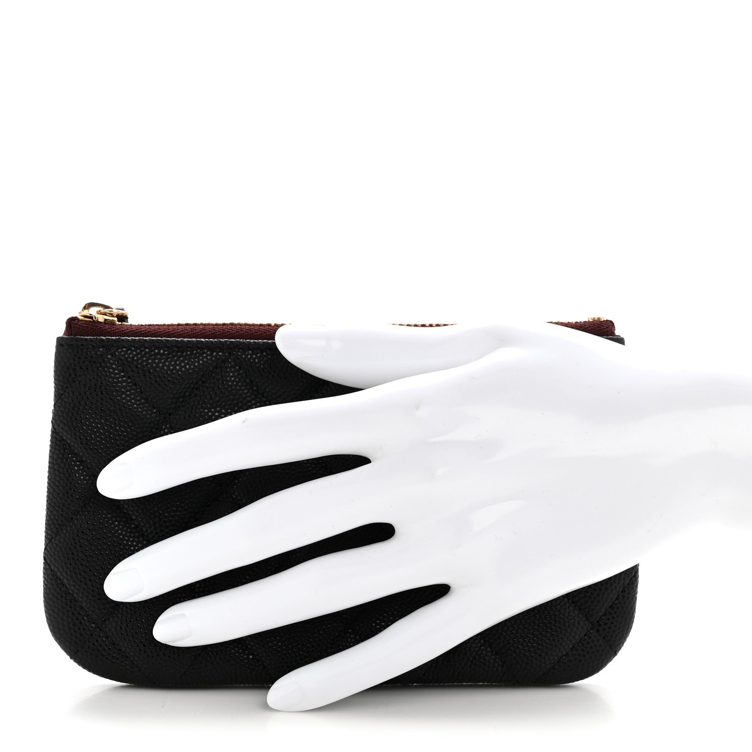 Caviar Quilted Small Pouch Black