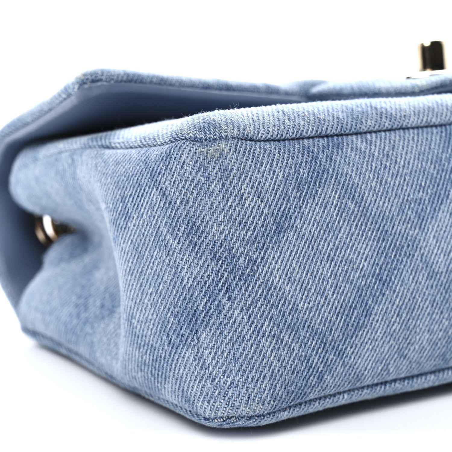 Chanel Printed Denim Quilted Mini Rectangular Flap Light Blue