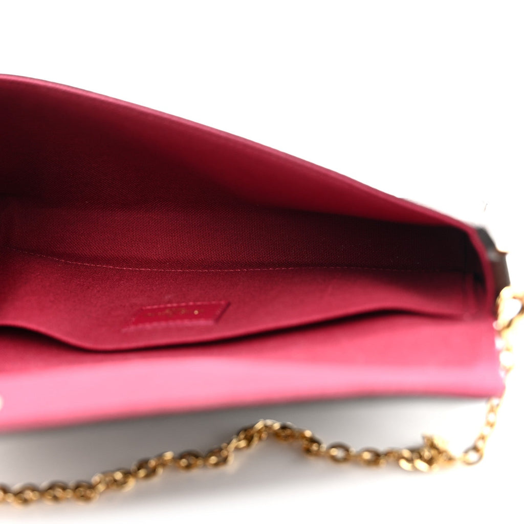 Louis Vuitton Monogram Pochette Felicie Chain Wallet Fuchsia