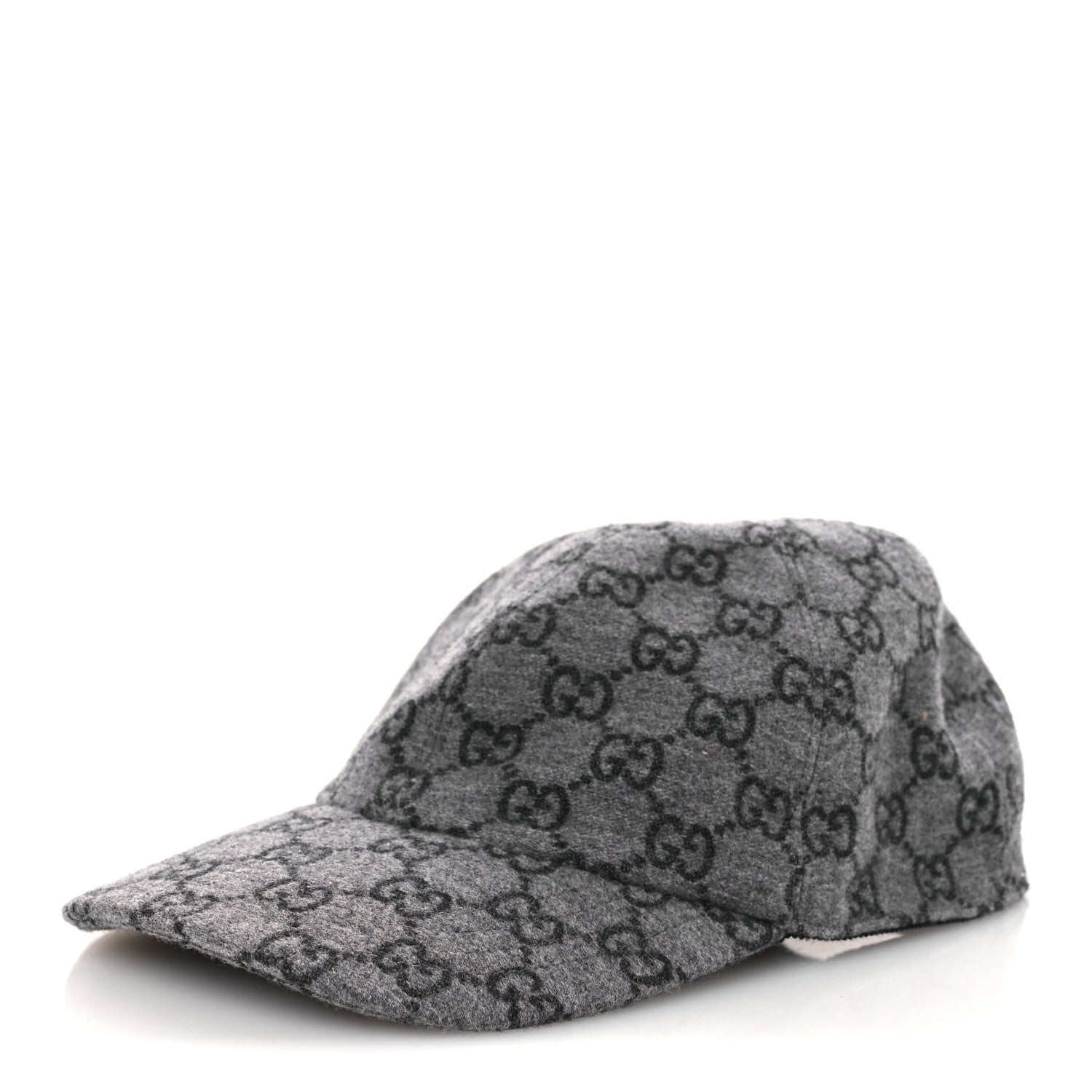 Gucci Covered Wool GG Monogram Baseball Hat L Grey Dark Grey Black