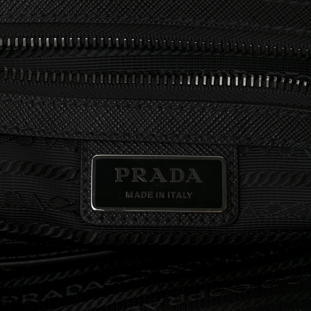 Prada Re-Nylon Saffiano Metal Triangle Logo Briefcase Black