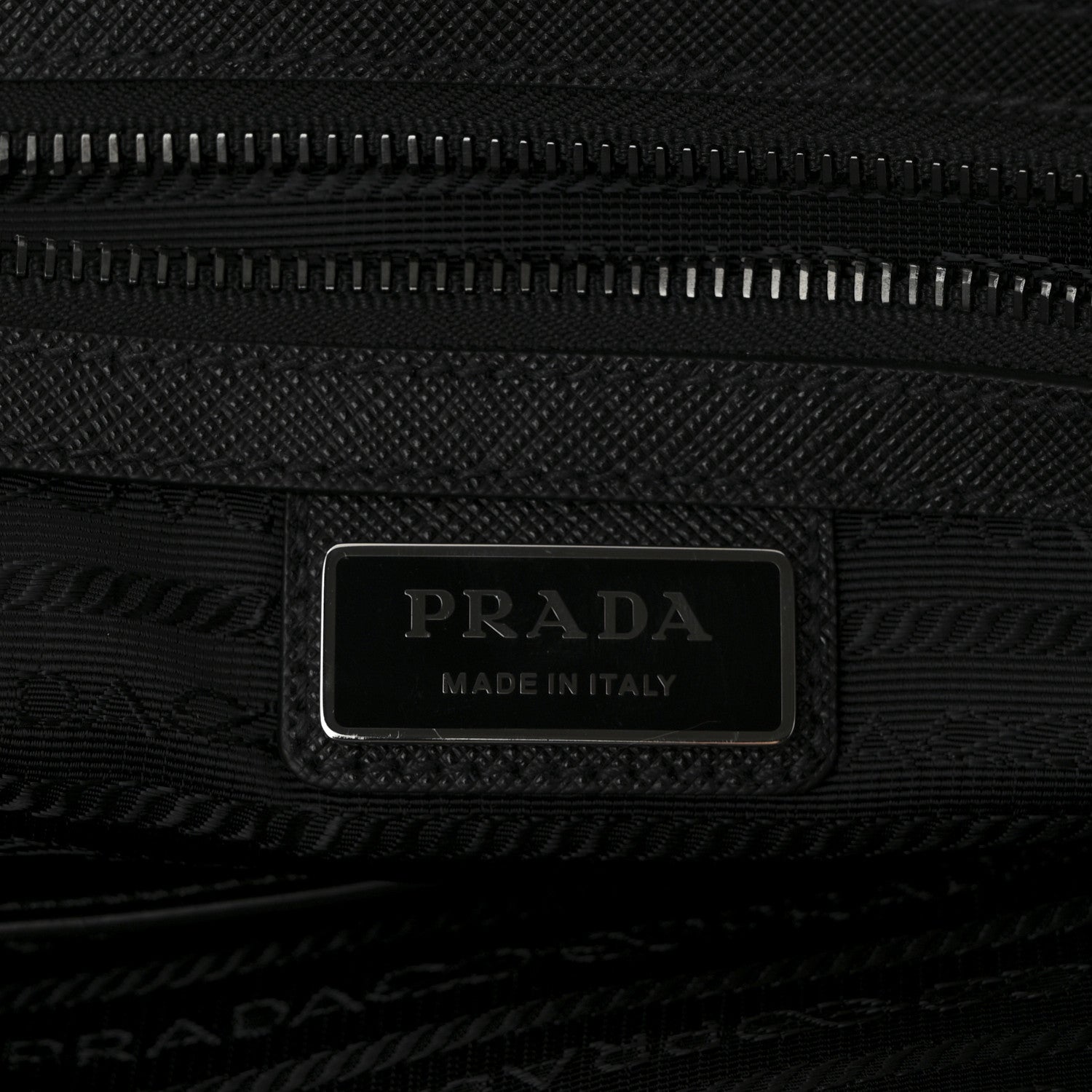 Prada Re-Nylon Saffiano Metal Triangle Logo Briefcase Black