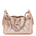 Chanel Metallic Caviar Quilted Mini Chanel 25 Handbag Copper