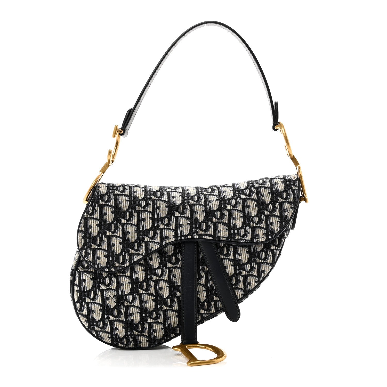 Christian Dior Oblique Saddle Bag Blue