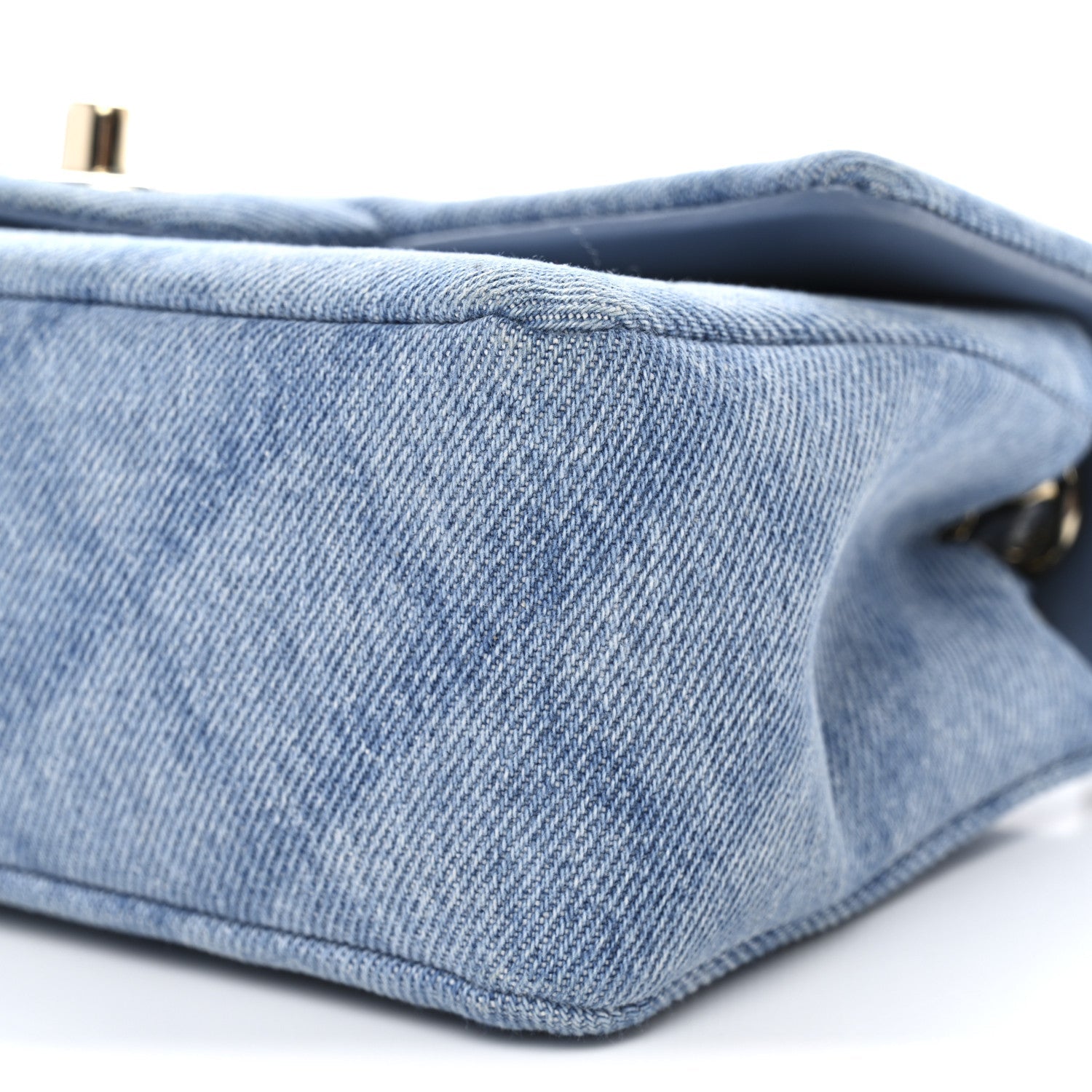 Chanel Printed Denim Quilted Mini Rectangular Flap Light Blue