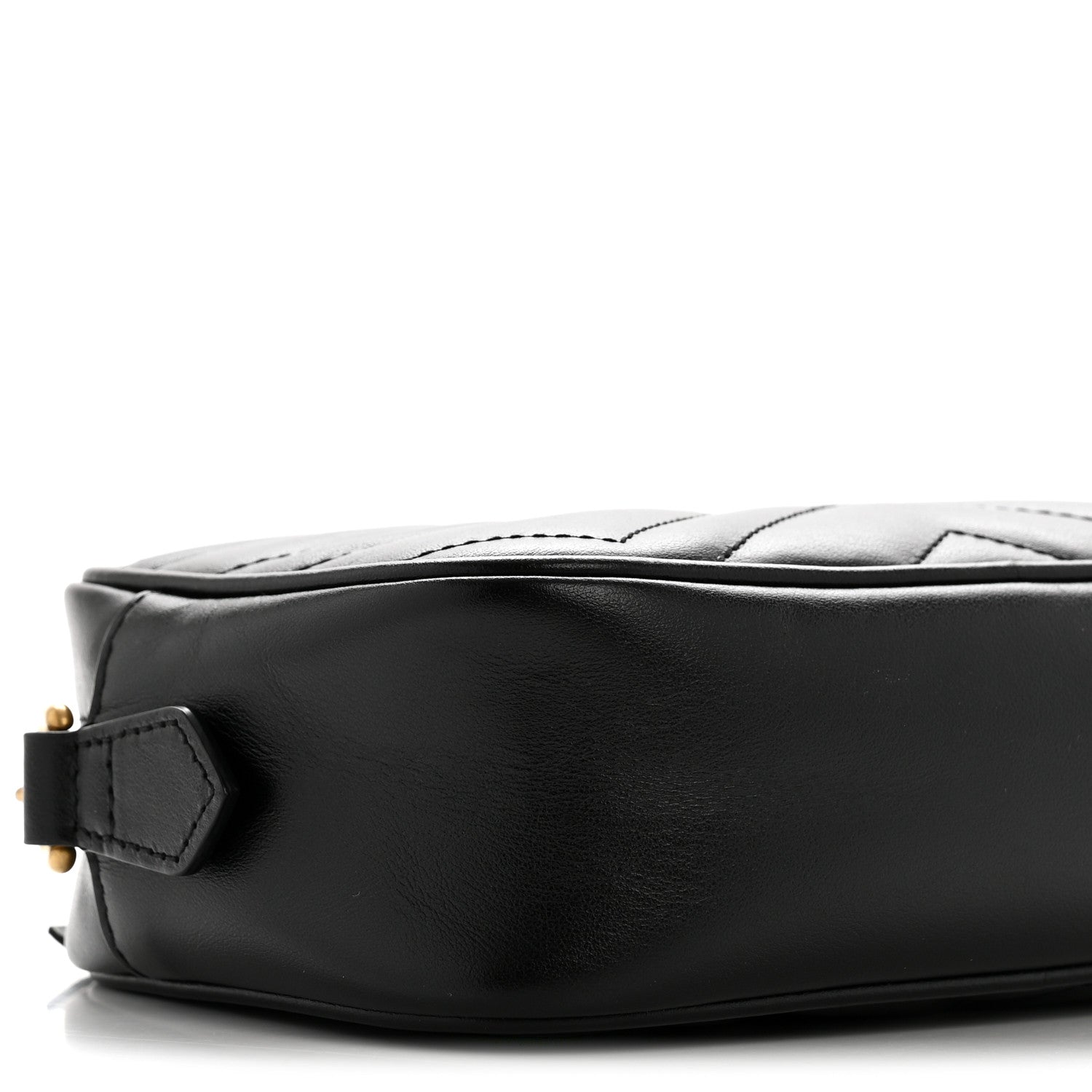 Gucci Calfskin Matelasse Mini GG Marmont Chain Shoulder Bag Black