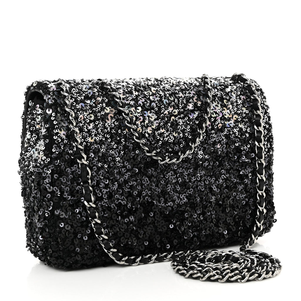 Chanel Shaded Sequins Mini Flap Black