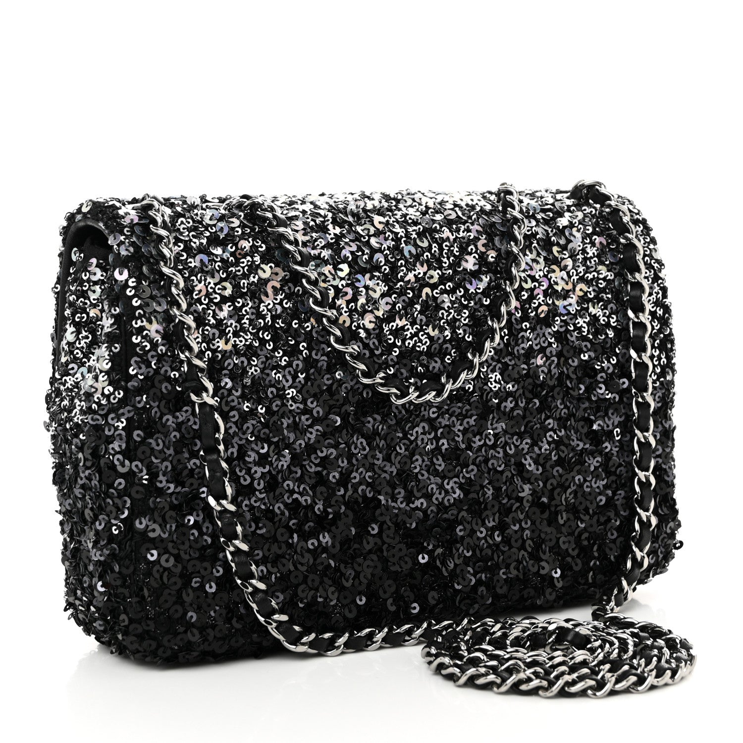Chanel Shaded Sequins Mini Flap Black