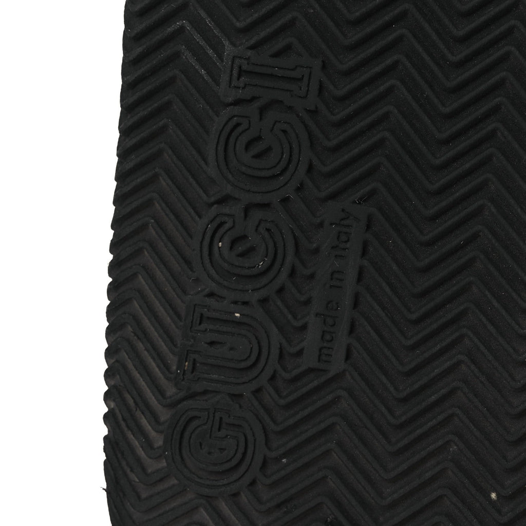 Gucci Rubber Web Womens Interlocking G Slide Sandals 33 Black Green Red