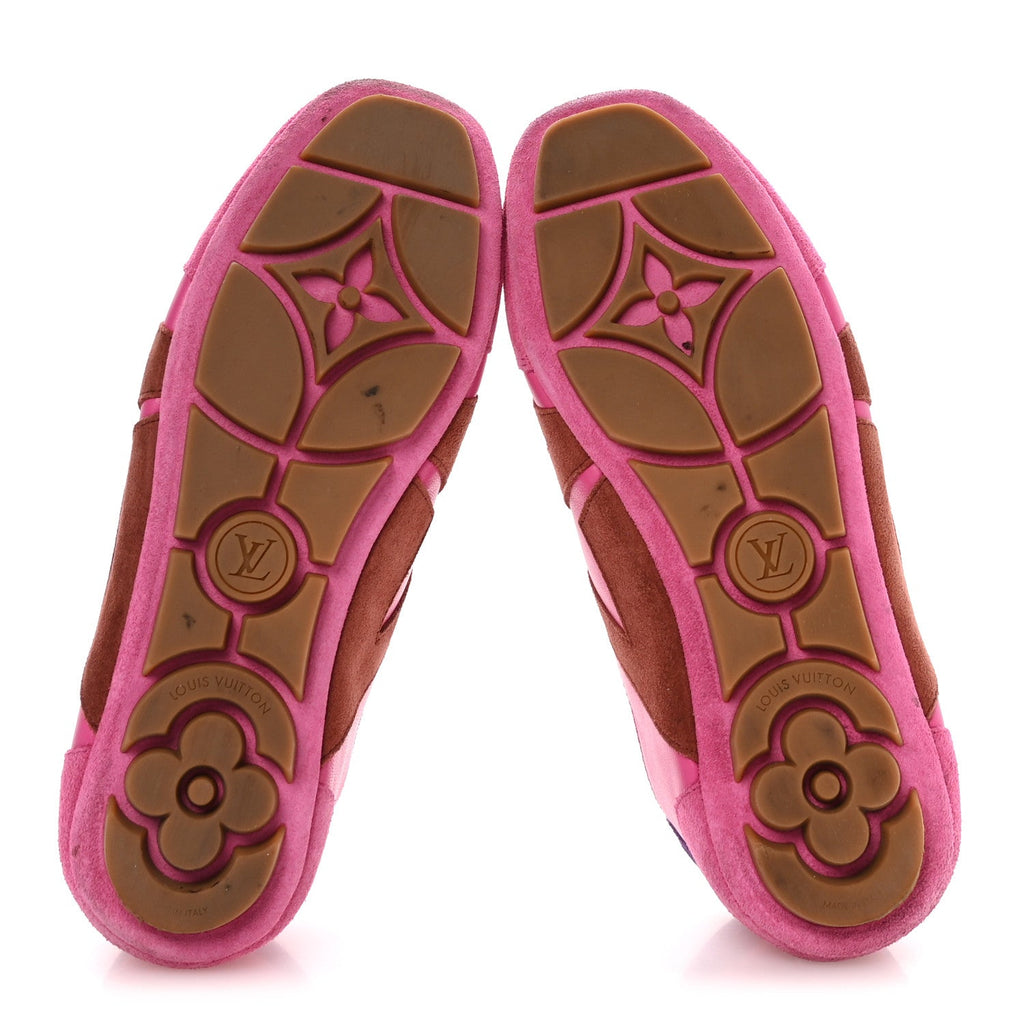 Louis Vuitton Suede Calfskin LV Sneakerina Sneakers 37 Fuchsia Pink