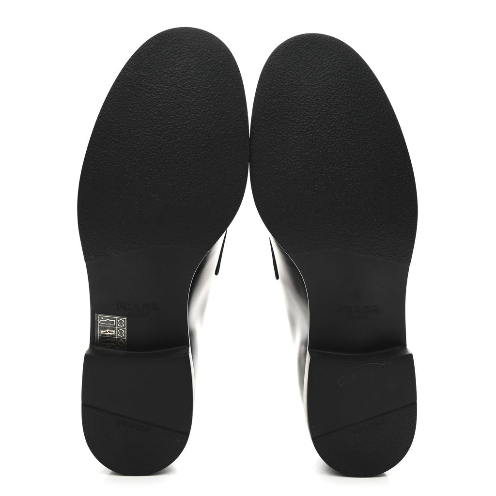 Prada Spazzolato Loafers 37.5 Black