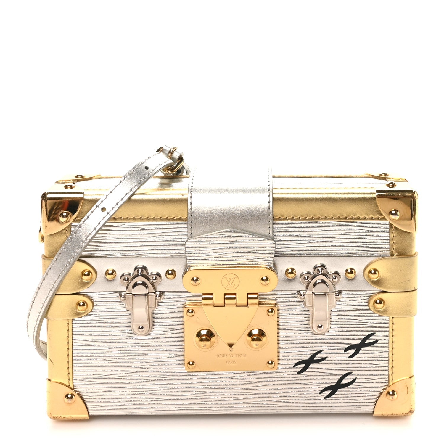 Louis Vuitton Metallic Epi Petite Malle Silver