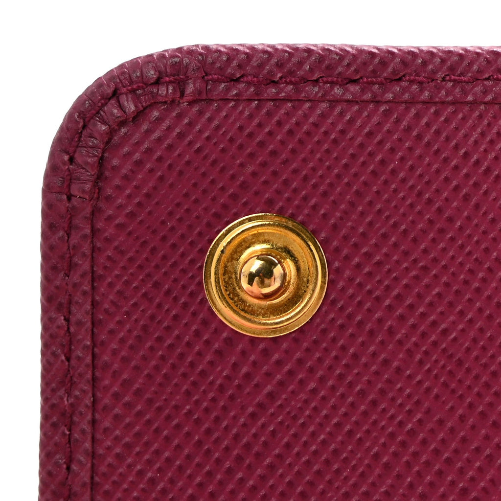 Prada Saffiano Metal Continental Flap Travel Wallet Ametista