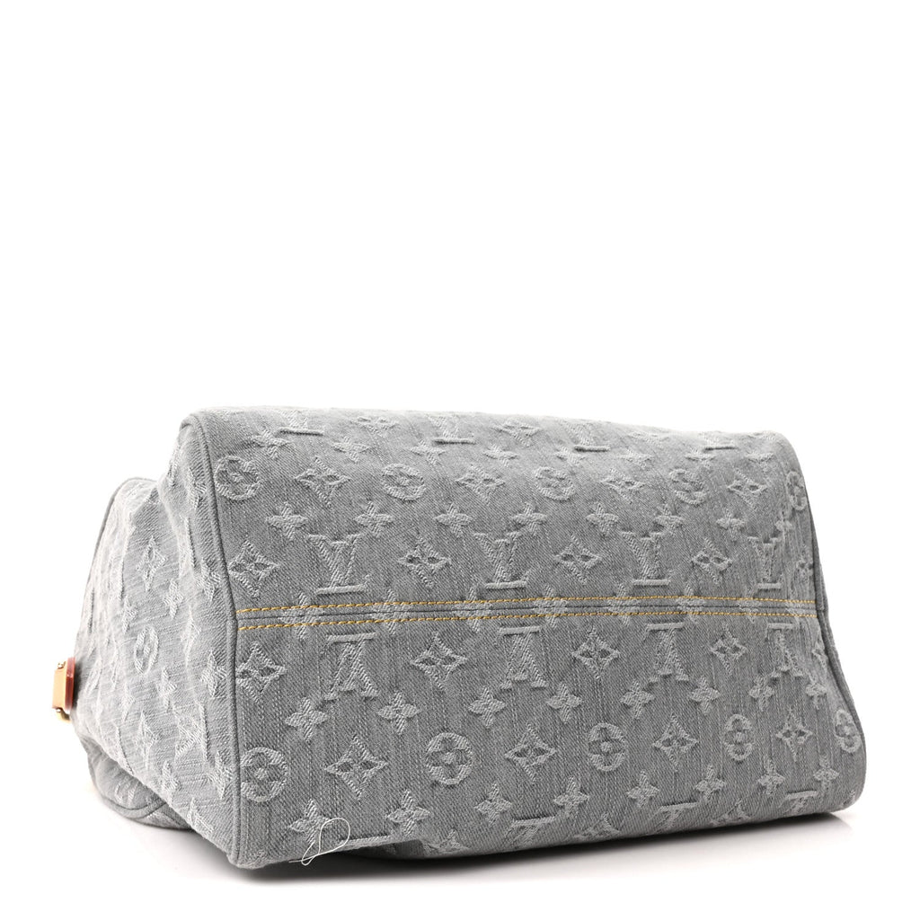 Louis Vuitton Monogram Denim Speedy Soft 30 Washed Gray