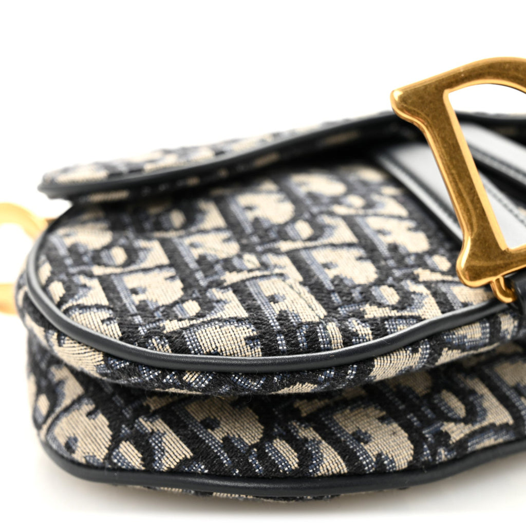 Christian Dior Oblique Mini Saddle Bag Blue